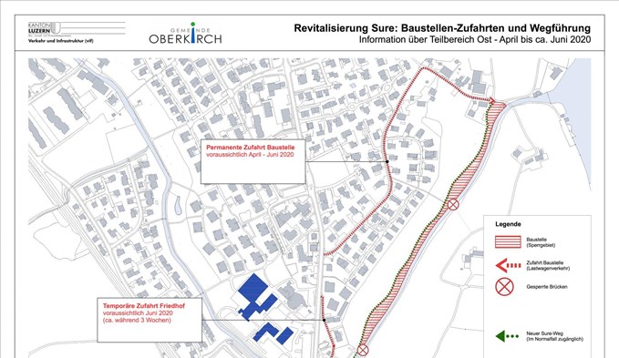 Der Konton und die Gemeinde Oberkirch informieren über die verschiedenen Etappen der Surenrevitalisierung.  (Foto zvg)