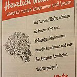 Die Surseer Woche erwirbt 1996 den «Luzerner Landbote» Herzlich Willkommen unseren neuen Leserinnen und Lesern