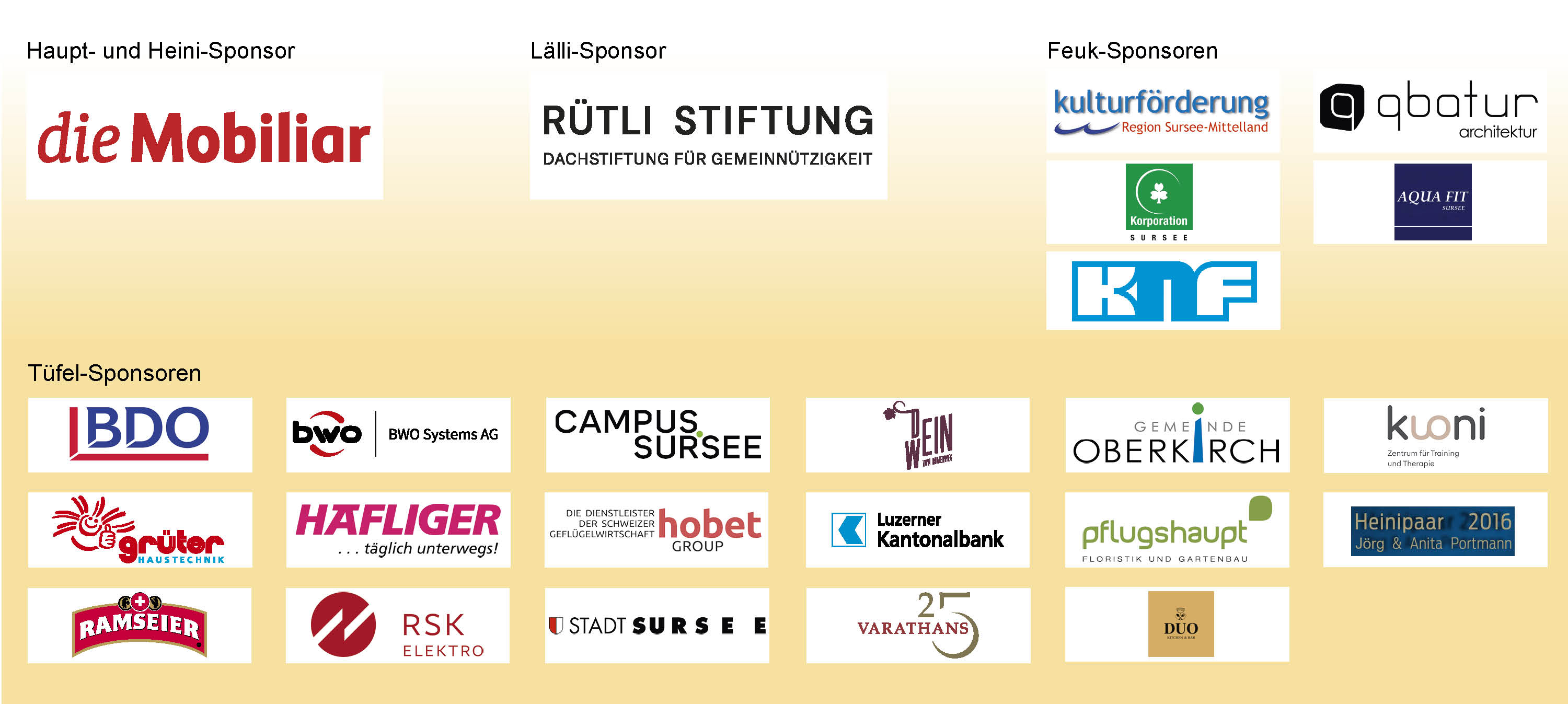 Sponsoren der Zunft Heini von Uri Sursee