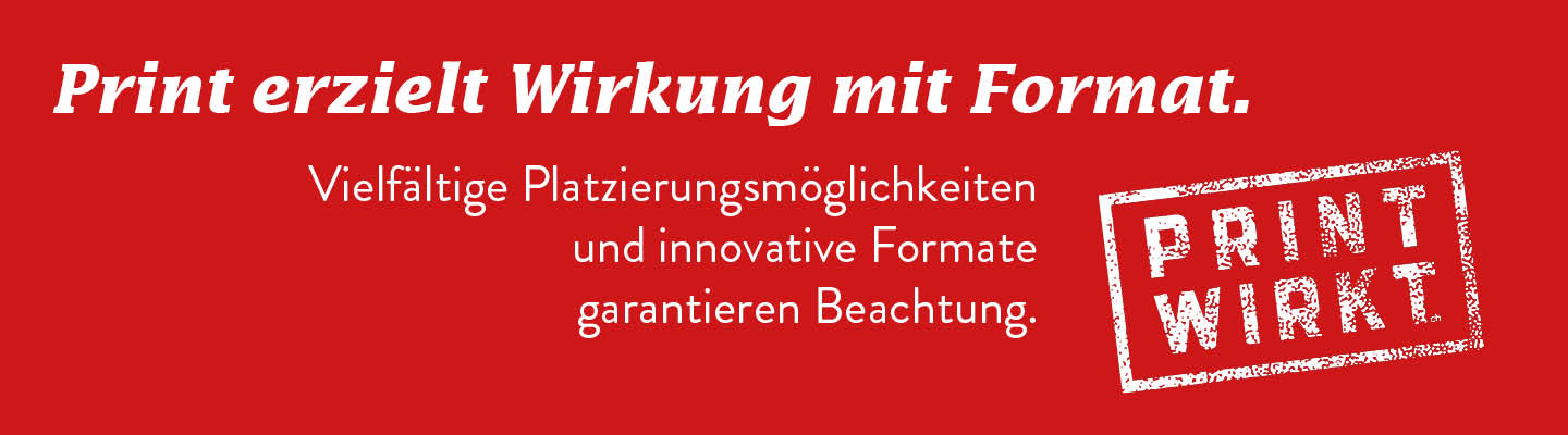 Roter Banner - Print wirkt