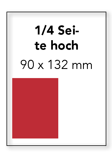 Inseratebeispielgrösse viertel Seite hoch