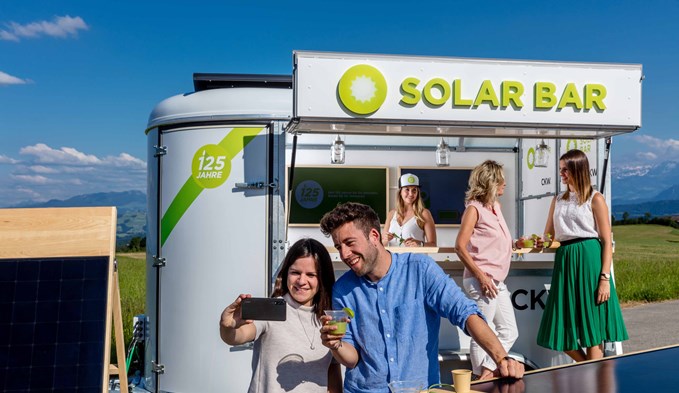 Bereits war die CKW Solarbar am 3. Juni 2019 in Hildisrieden. (Foto Philipp Schmidli/Fotografie )