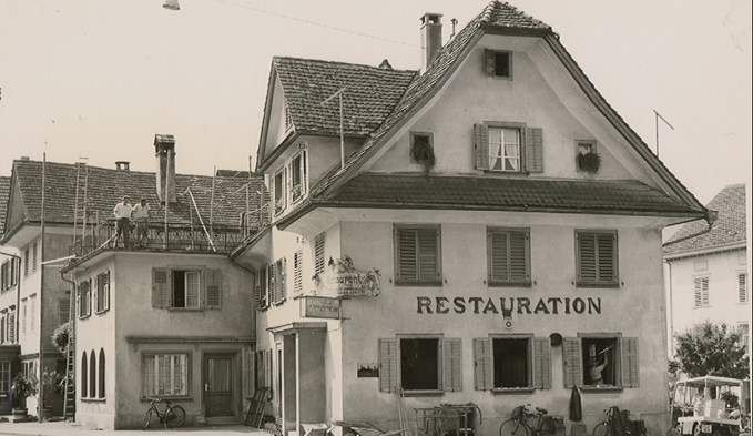 Das Restaurant Schweizerheim im Jahr 1959.  (Foto Stadtarchiv Sursee)