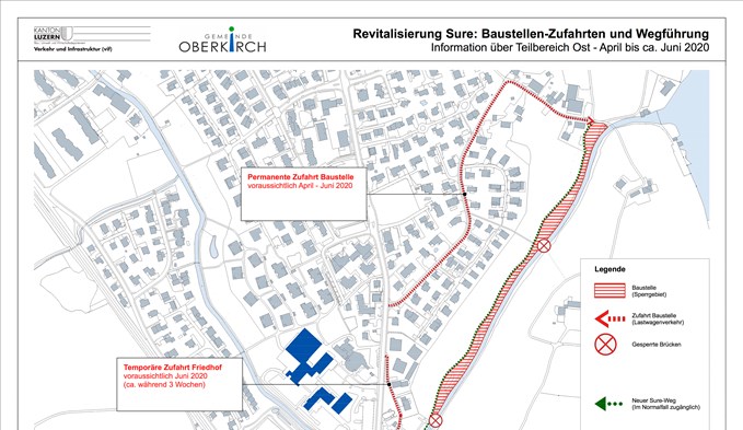 Der Konton und die Gemeinde Oberkirch informieren über die verschiedenen Etappen der Surenrevitalisierung.  (Foto zvg)