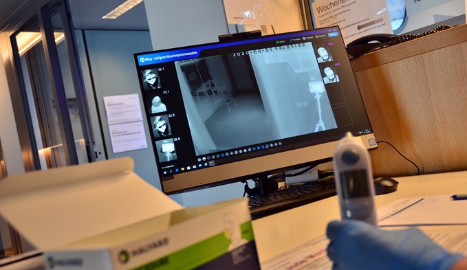 Vorbereitungen auf den grossen Sturm: Das Kantonsspital Luzern setzte testweise Wärmebildkameras ein, um Patienten mit Fieber frühzeitig zu erkennen. (Foto zVg)