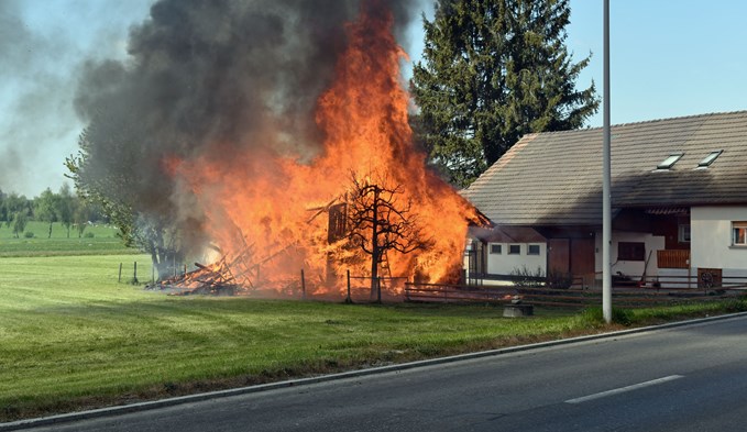 In Buttisholz brannte am Freitag ein Schopf nieder. (Foto zvg)