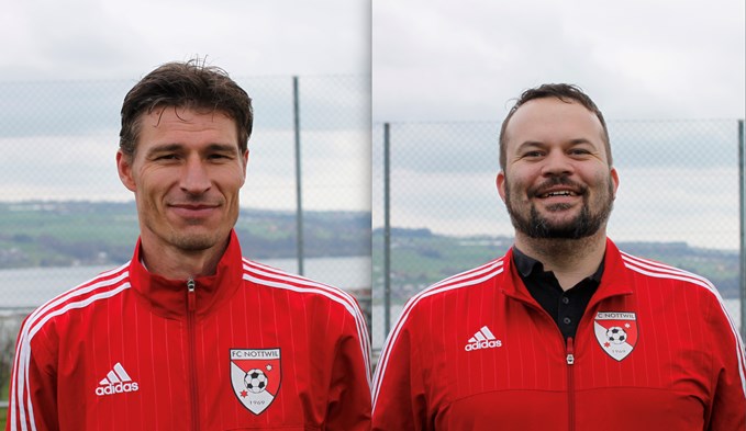 Das Trainerduo Heinz Schumacher (links) und Michael Haas verlängerten ihre Verträge beim FC Nottwil.  (Foto zvg)
