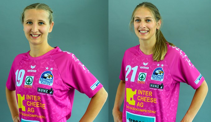 Sabrina Amrein (links) und Gianna Calchini gehören seit der Juniorinnenzeit zu den Spono Eagles. (Foto Spono Eagles)