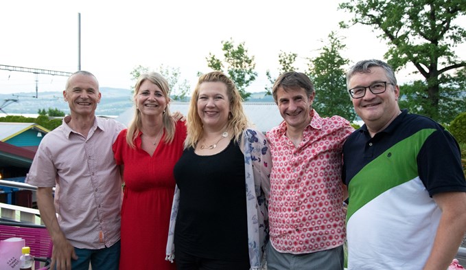 Peter Koffel (Altbüron), Mirjam Frey (Nottwil), Claudia Heckendorfn (Dagmersellen), Markus Steinmann (Sursee) und Erich Sütterlin (Hochdorf) trafen sich wieder.   (Foto zVg)