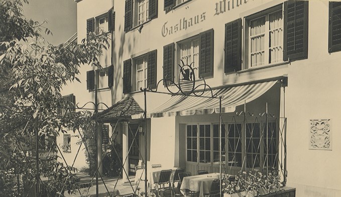 Das Wirtshaus Wilder Mann 1953.  (Foto Stadtarchiv)