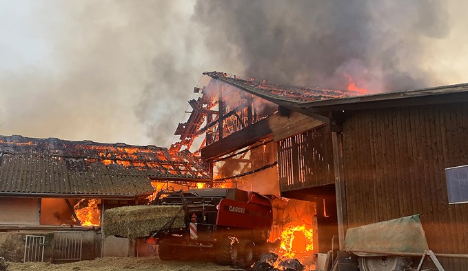 Die Scheune in Mauensee brannte am 5. Januar.  (Foto zvg)