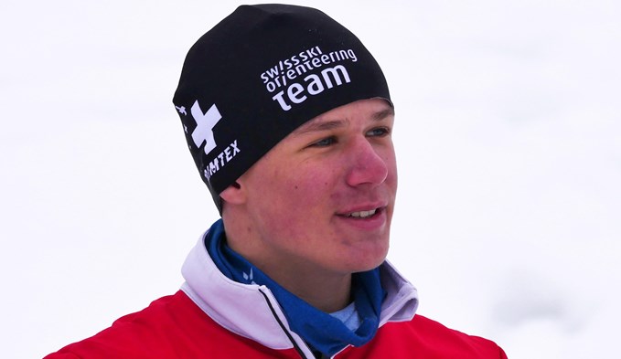 Flavio Ehrler aus Sursee holte an der Ski-OL-Jugend-EM in Estland Bronze. (Foto Christian Aebersold )