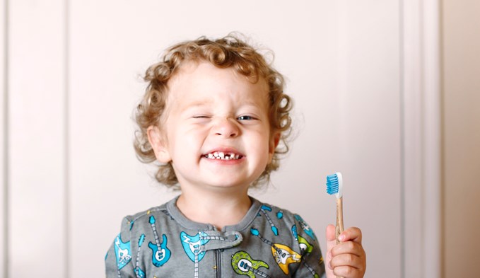 Die Holzzahnbürste «Trisa Natural Clean young» wurde speziell für die Mundpflegebedürfnisse von Kindern entwickelt.  (Foto zvg)