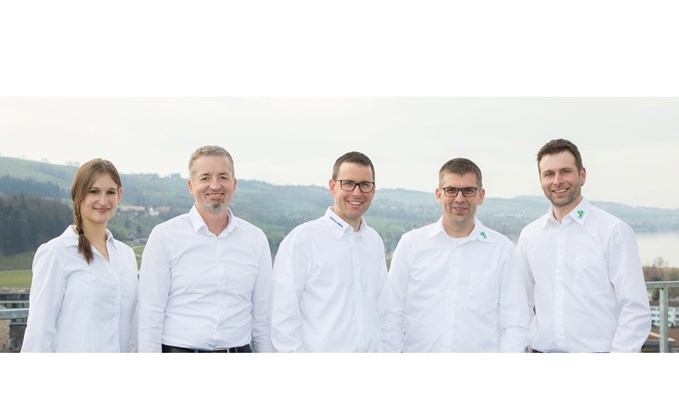 Von links: Barbara Isaak (Landi Sursee), Christoph Troxler, Peter Käch (beide Landi Sempach-Emmen), Martin Fuhrimann und  Marcel Niffeler (beide Landi Sursee). (Foto zVg)
