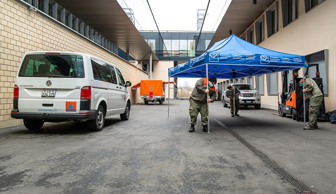 Die Zivilschutzorganisation ZSO Region Sursee richtete Ende März 2020  das Medical Center Luzern im Praplegiker-Zentrum Nottwil ein.  (Foto zvg)