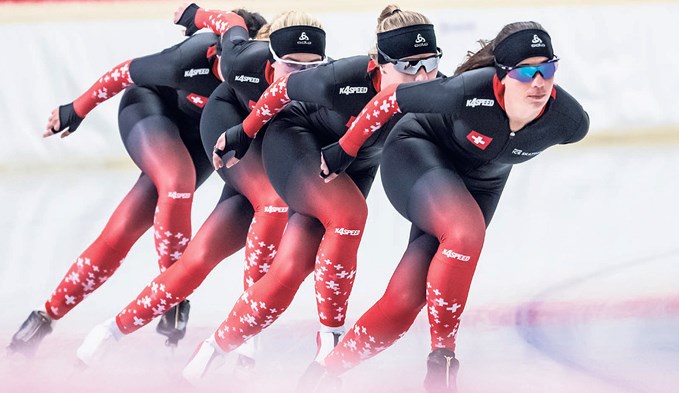 Nadja Wenger (ganz vorne) qualifizierte sich erstmals für die Olympischen Winterspiele. (Foto zVg)