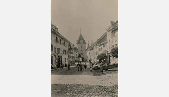 1920 war die Unterstadt Sursee gepflästert.  (Foto Stadtarchiv Sursee )