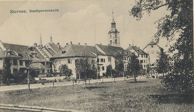 Der Obere Graben in einer Aufnahme aus dem Jahr 1910.  (Foto Stadtarchiv Sursee)