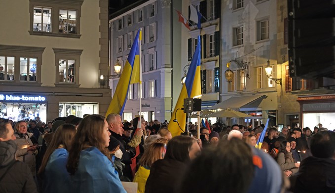 Ein Solidaritätsanlass gegen den Krieg in der Ukraine im März dieses Jahres in Luzern. (Foto Roseline Betschart-Troxler)