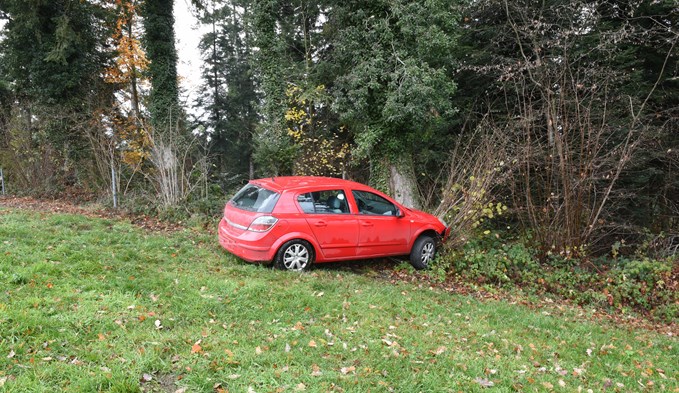 Am Montagmorgen endete eine Autofahrt in Nottwil an einem Baum.  (Foto Luzerner Polizei)