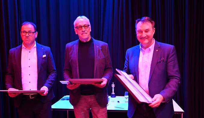 Die Preise überreichten: Thomas Hegnauer, Franz Schwegler und Hugo Ziswiler vom Rotary Club Sursee.  (Foto Werner Mathis)
