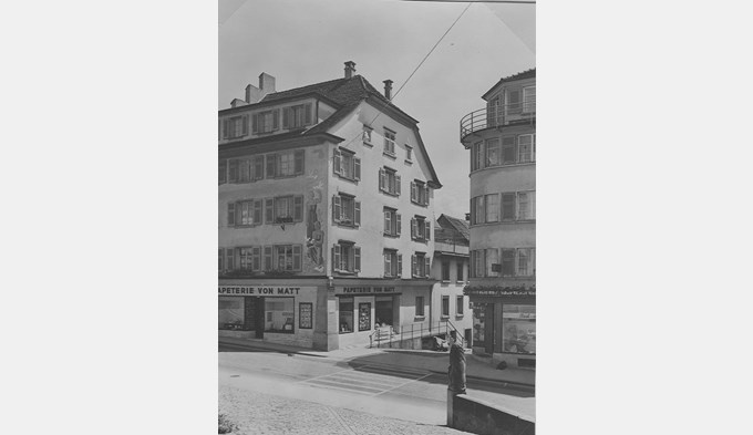 Die Papeterie von Matt in der Surseer Unterstadt um 1960. (Foto Stadtarchiv Sursee, Slg. Korporation Sursee)