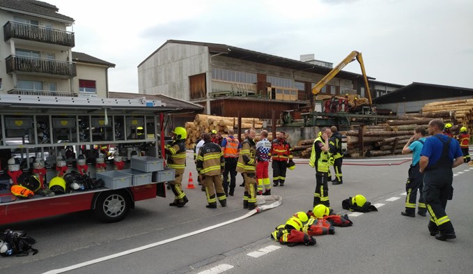 Mehrere Feuerwehren standen am  Donnerstagnachmittag in Nottwil im Einsatz. (Foto Geri Wyss)