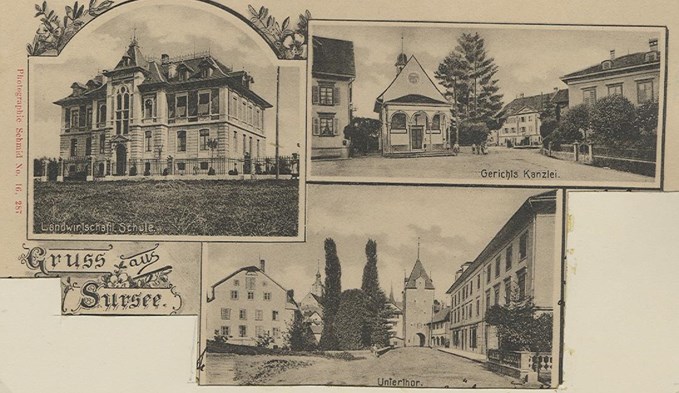 Postkarte aus Sursee um 1900. (Foto Stadtarchiv Sursee)