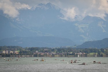 Herrliches Panorama während des Achterrennens am diesjährigen Rudertreffens Sursee. (Foto zVg)