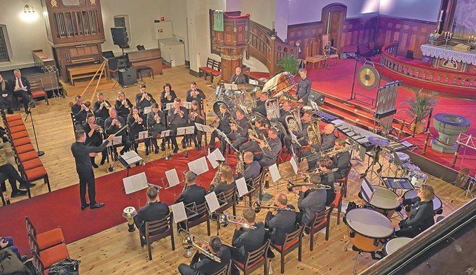 Die Brass Band Feldmusik Knutwil spielte am Gemeinschaftskonzert in der «Lademoen Kirke» im Norwegischen Trondheim. (Foto zVg)