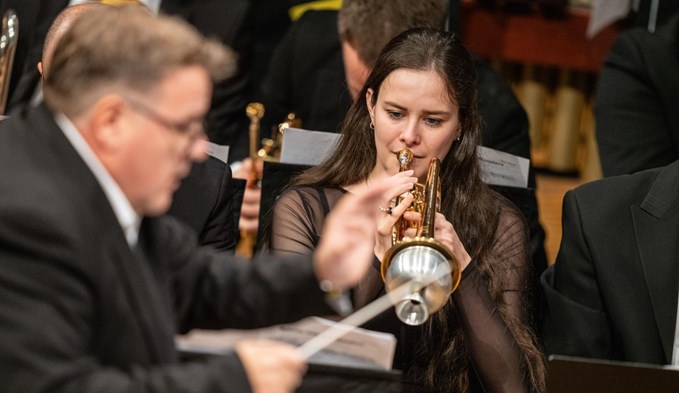Die Brassband Bürgermusik Luzern brillierte vor allem beim Aufgabenstück. Im Bild: Assistant-Cornetistin Joëlle Zemp aus Neuenkirch. (Foto 360DSM)