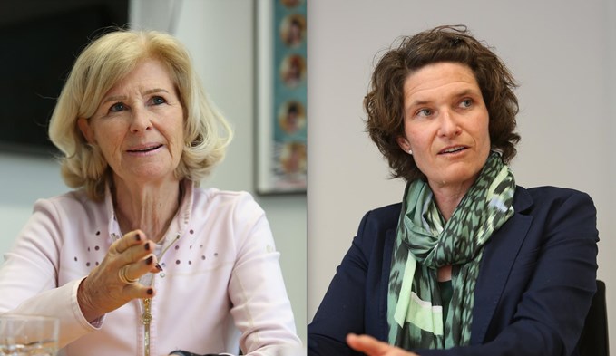 Die beiden Kandidatinnen für das Bildungsressort im Surseer Stadtrat: Esther Schönberger (Mitte; links) und Judith Studer-Niederberger (Grüne). (Fotos Ana Birchler-Cruz)