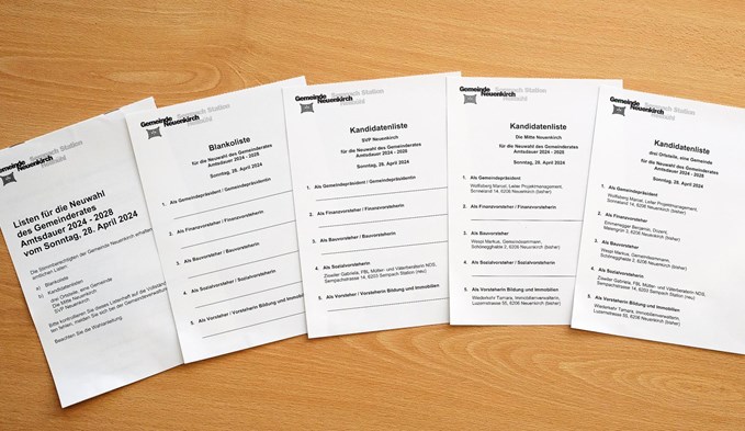 Trotz klarer Ausgangslage: Die Neuenkircher Stimmberechtigten haben mehrere Listen erhalten. (Foto zvg)