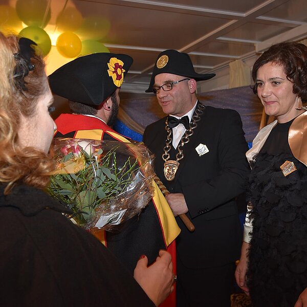 
									Nico und Olga Mauceri sind das Zunftmeisterpaar 2020 der Fröschenzunft Triengen.  Bild: Foto Thomas Stillhart
								