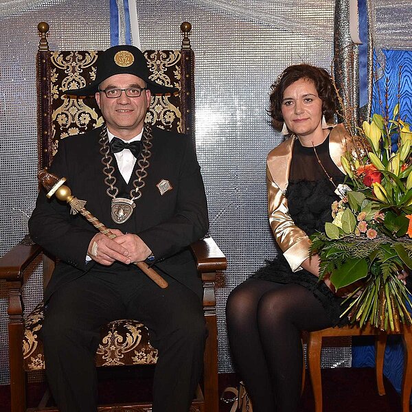 
									Nico und Olga Mauceri sind das Zunftmeisterpaar 2020 der Fröschenzunft Triengen.  Bild: Foto Thomas Stillhart
								