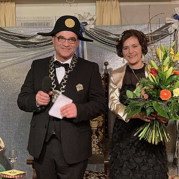 
									Nico und Olga Mauceri sind das Zunftmeisterpaar 2020 der Fröschenzunft Triengen.  Bild: Foto Thomas Stillhart
								
